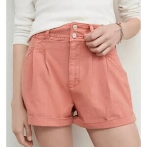 Anthropologie Pilcro Relaxed Pleated Shorts Coral Size 27 Summer Casual